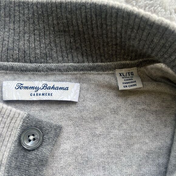 Tommy Bahama Men’s Soft Sands 100% Cashmere Mock Neck Sweater Grey Size XL $298 - Picture 4 of 7